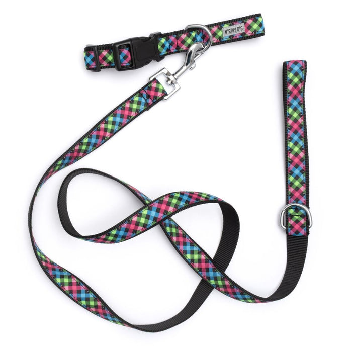Carnival Check Collection Dog Collar or Leads - 3 Red Rovers