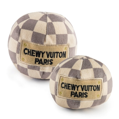 Chewy Vuiton Checker Ball Toy - 3 Red Rovers