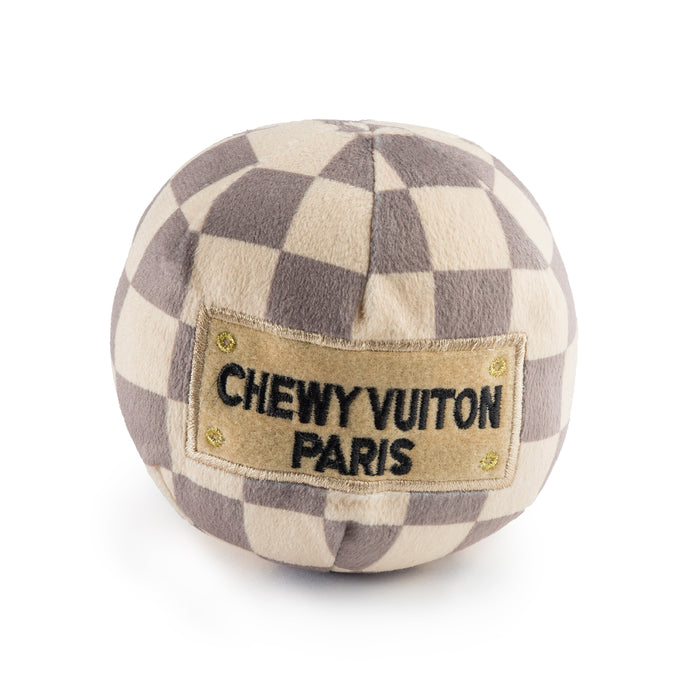 Chewy Vuiton Checker Ball Toy - 3 Red Rovers