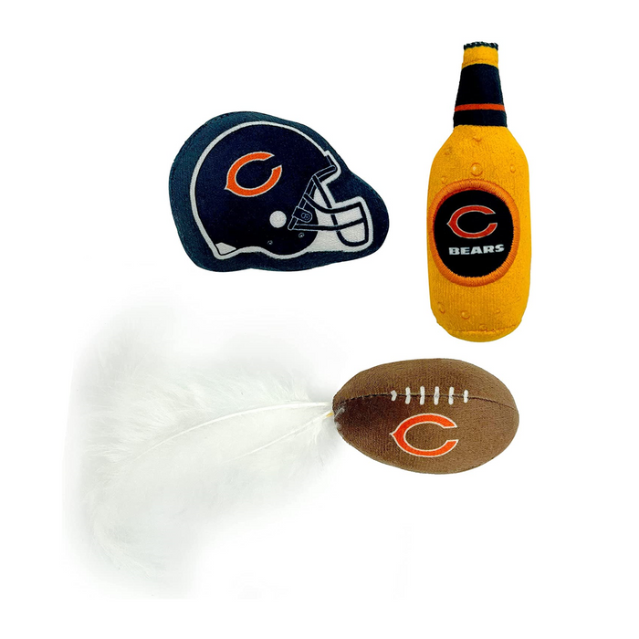 Chicago Bears 3 piece Catnip Toy Set - 3 Red Rovers