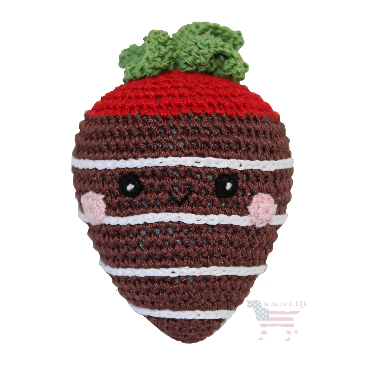 Chocolate Strawberry Handmade Knit Knack Toys - 3 Red Rovers
