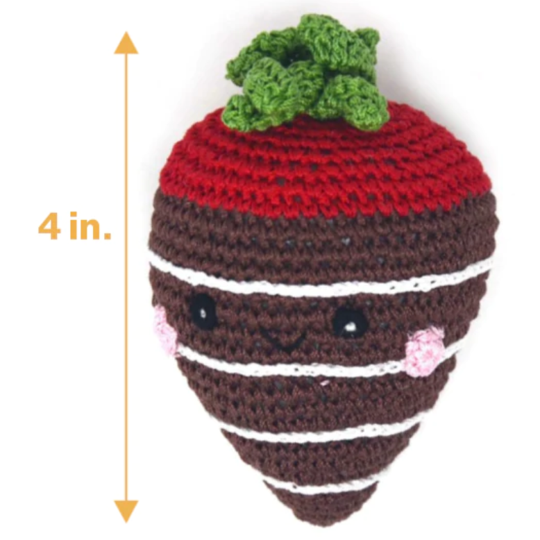 Chocolate Strawberry Handmade Knit Knack Toys - 3 Red Rovers