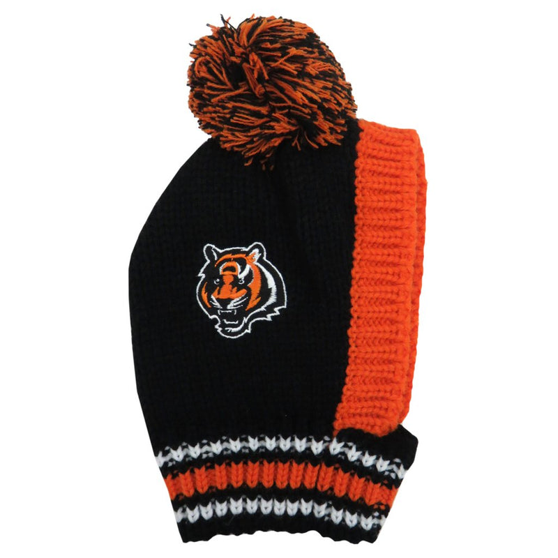 Cincinnati Bengals Youth Jacquard Cuffed Knit Hat With Pom