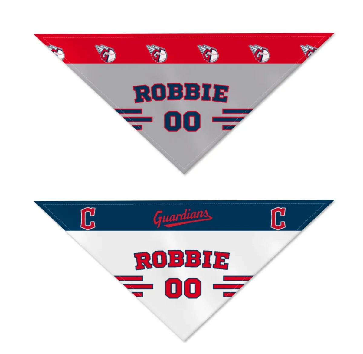 Cleveland Guardians Home/Road Personalized Reversible Bandana - 3 Red Rovers