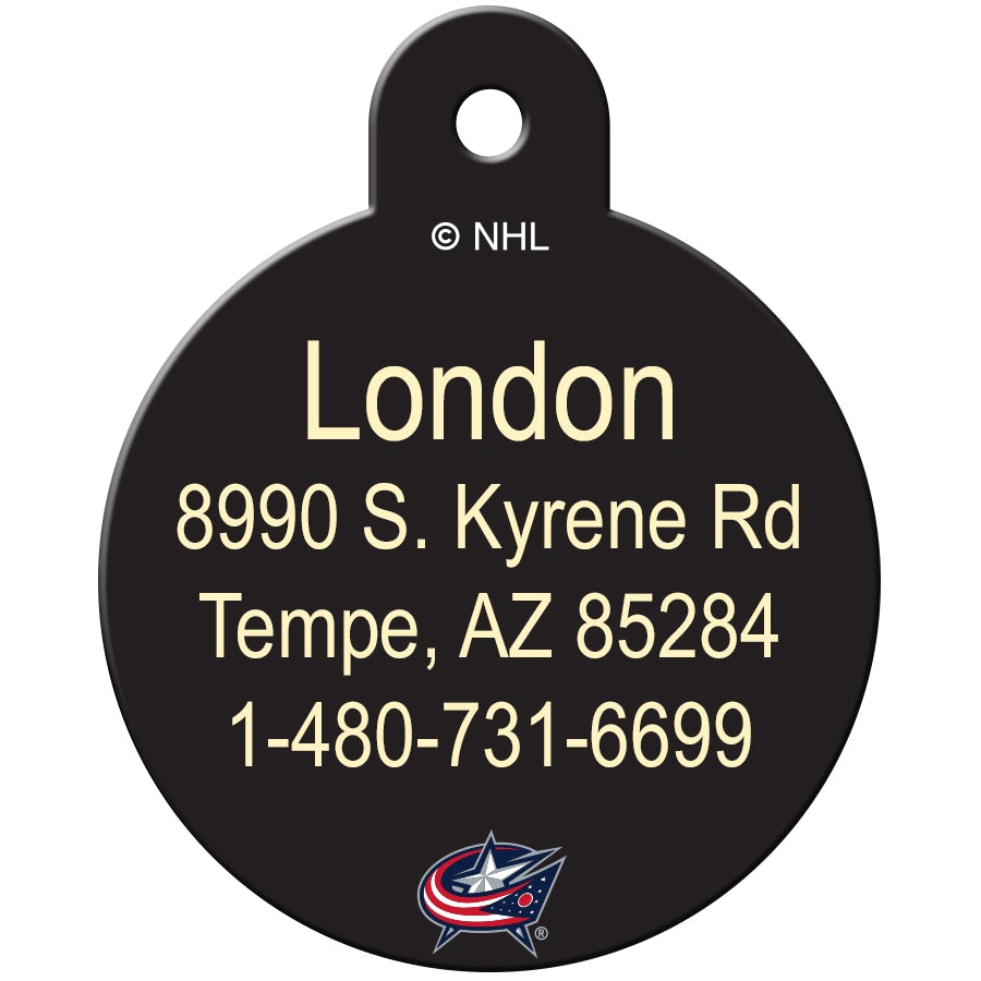 Columbus Blue Jackets Pet ID Tag - 3 Red Rovers