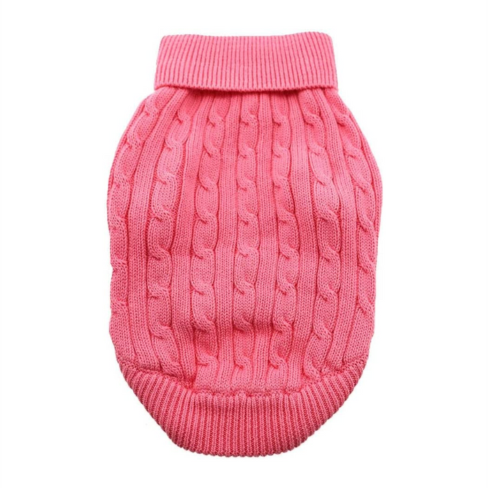 Combed Cotton Cable Knit Sweater - Candy Pink - 3 Red Rovers
