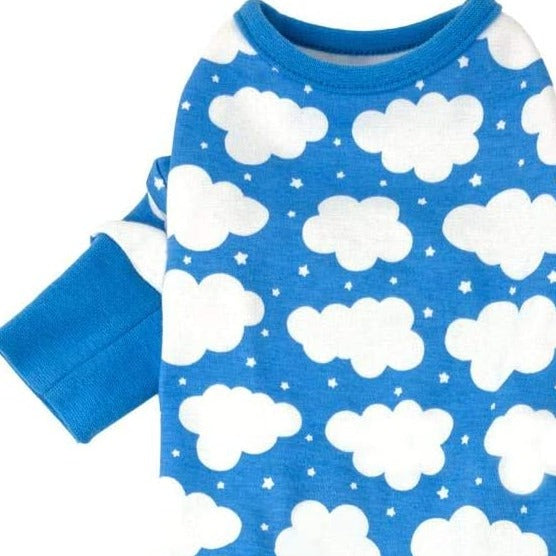 CuddlePup Blue Fluffy Clouds Dog Pajamas - 3 Red Rovers