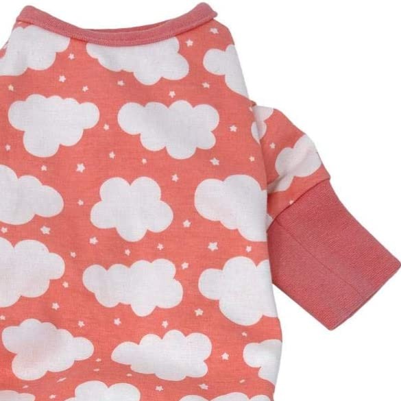 CuddlePup Coral Fluffy Clouds Dog Pajamas - 3 Red Rovers
