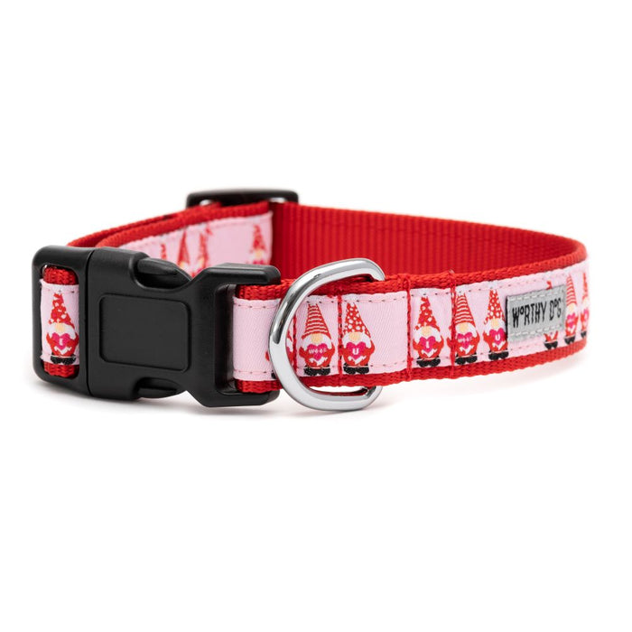Cupid Gnome Dog Collar - 3 Red Rovers