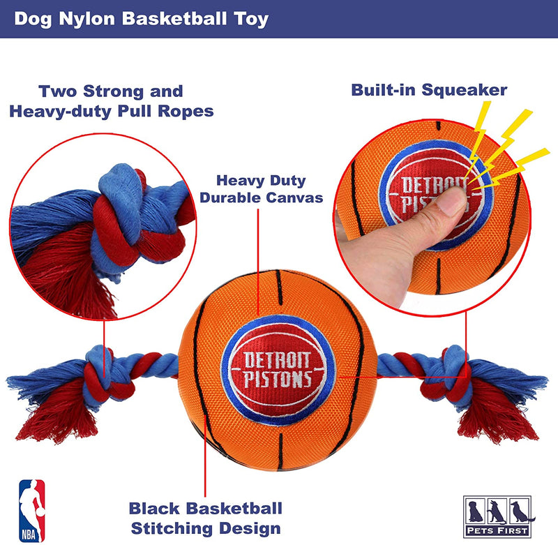 Detroit Pistons Ball Rope Toys - 3 Red Rovers