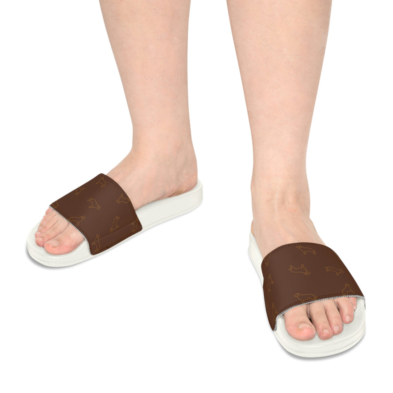 Labrador Retriever Women's Slide Sandals - Chocolate - 3 Red Rovers