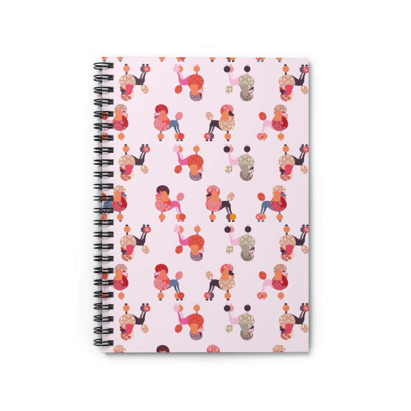 Pink Poodles Spiral Ruled Notebook - 3 Red Rovers