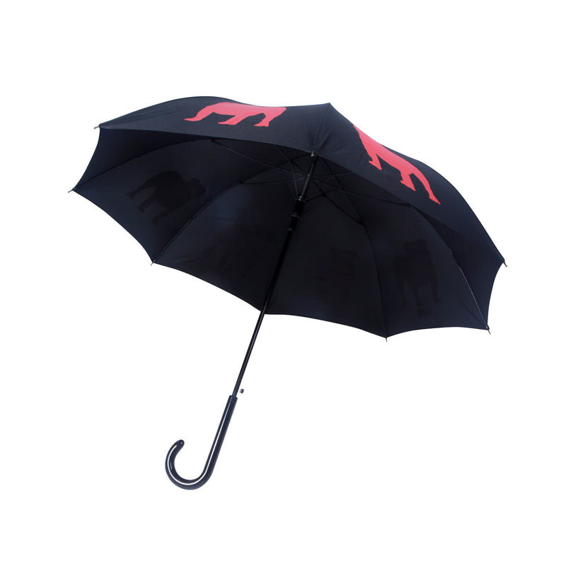 English Bulldog Red on Black Classic Umbrella - 3 Red Rovers
