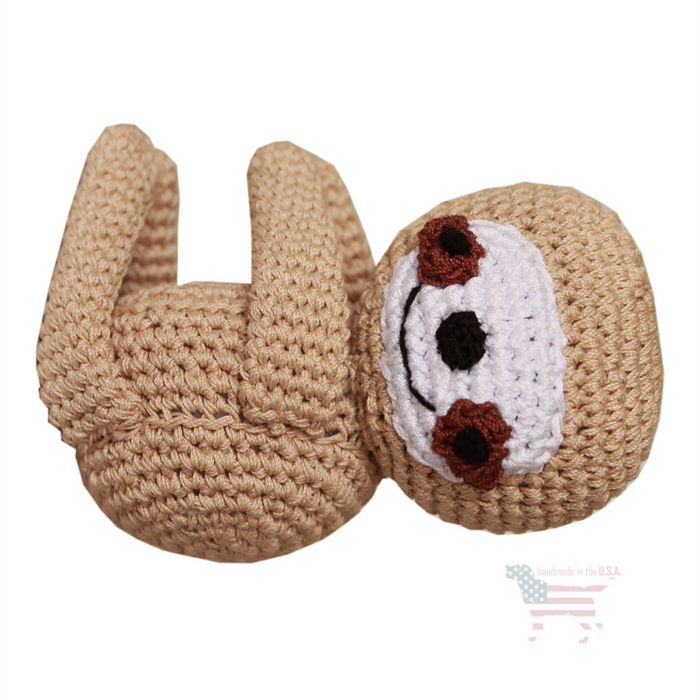 Fraggles the Funny Baby Sloth Handmade Knit Knack Toys - 3 Red Rovers