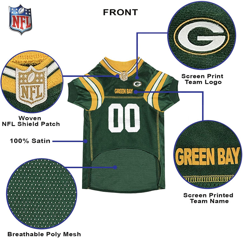Green Bay Packers Pet Jersey - 3 Red Rovers