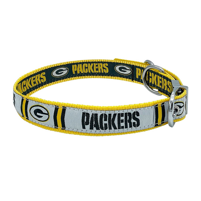 Green Bay Packers Reversible Dog Collar - 3 Red Rovers
