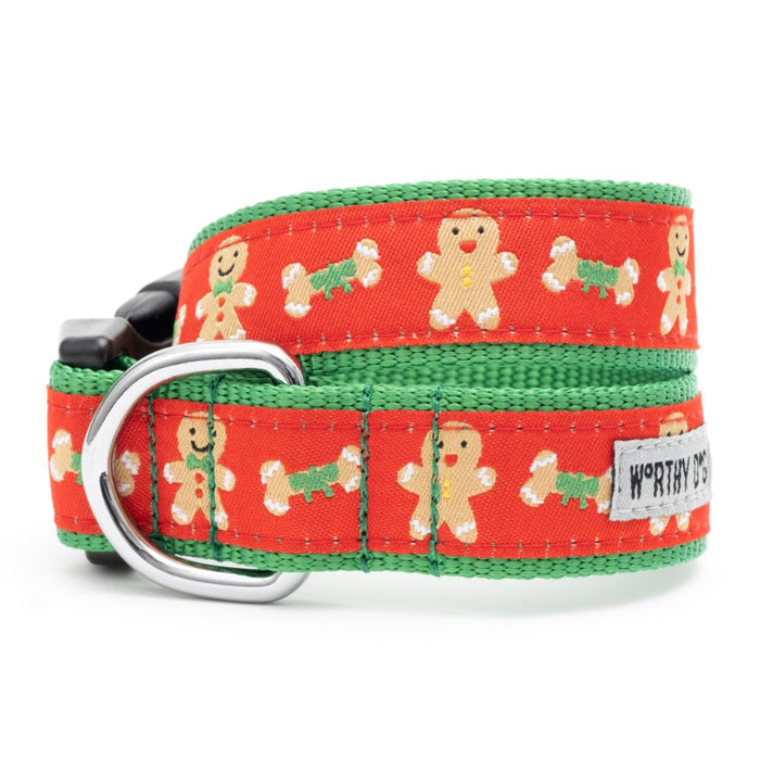 Gingerbread Bones Collection Dog Collar or Leads - 3 Red Rovers
