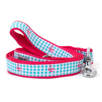 Gingham Flamingo Collection Dog Collar or Leads - 3 Red Rovers