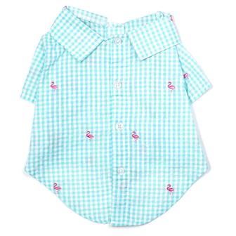 Gingham Flamingos Shirt - 3 Red Rovers