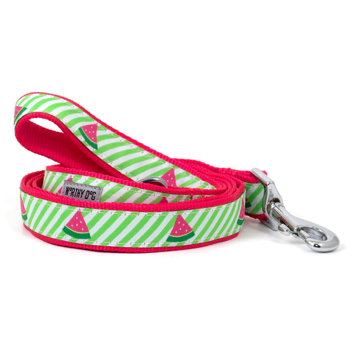 Green Stripe Watermelon Collection Dog Collar or Leads - 3 Red Rovers