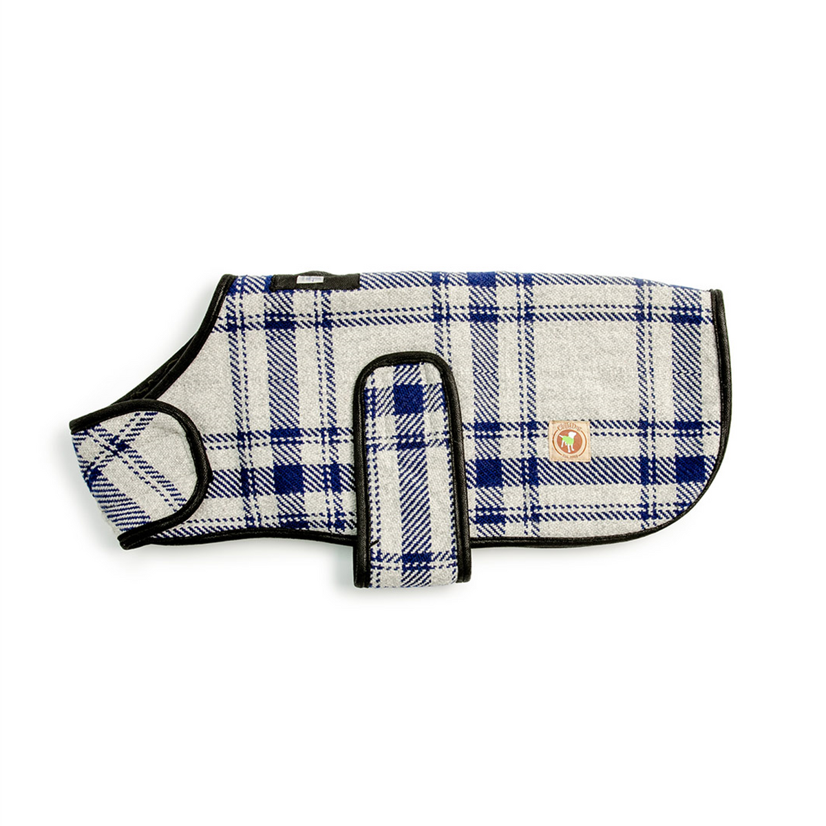 Grey and Blue Plaid Pet Blanket Coat - 3 Red Rovers