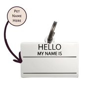 Hello My Name is Pet ID Tag - Silver - 3 Red Rovers