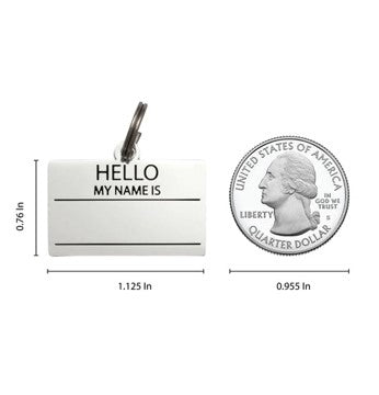 Hello My Name is Pet ID Tag - Silver - 3 Red Rovers