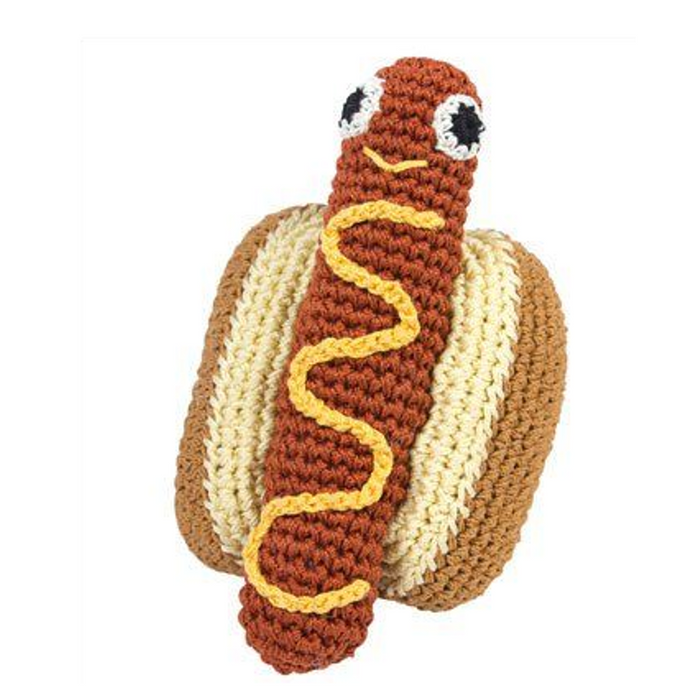 Hottie Hot Dog Handmade Knit Knack Toys - 3 Red Rovers
