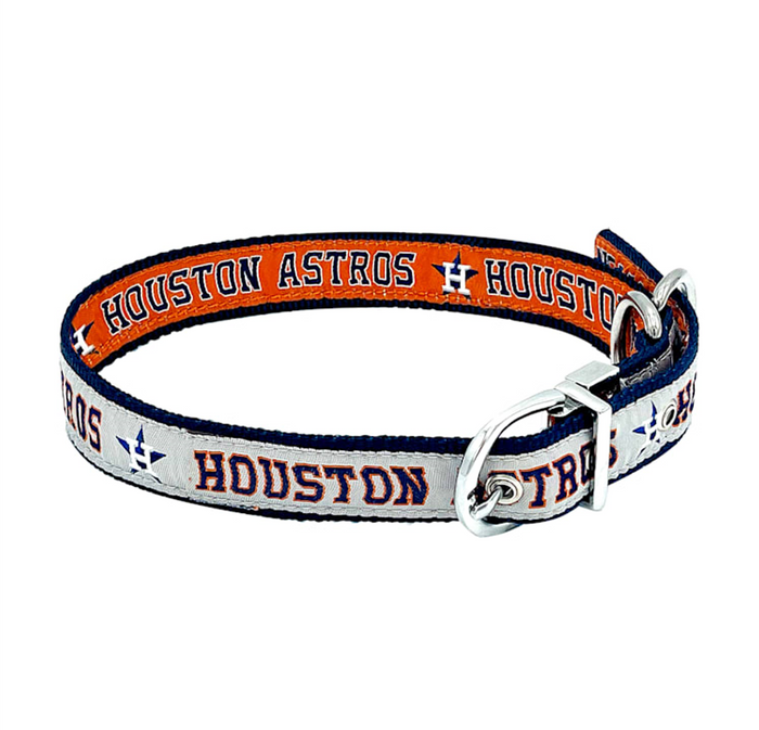 Houston Astros Reversible Dog Collar - Large - READY TO SHIP - 3 Red Rovers