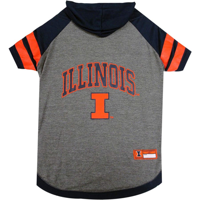 IL Fighting Illini Lightweight Pet Hoodie - 3 Red Rovers