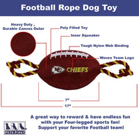 Kansas City Chiefs Football Rope Toys - 3 Red Rovers