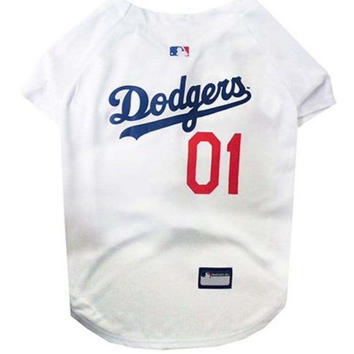 2 PIECE SIZE SMALL MLB LOS ANGELES DODGERS PET SET - LEASH AND SHIRT - NWT