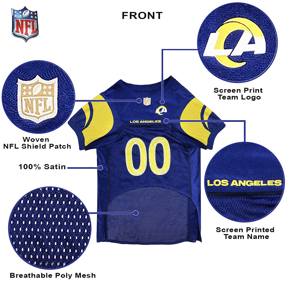Los Angeles Rams Pet Jersey – 3 Red Rovers