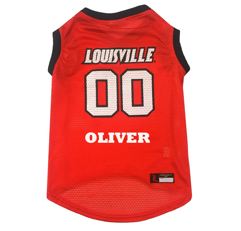 Louisville Cardinals Pet Basketball Jersey - 3 Red Rovers