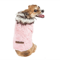 Pet Life LUXE 'Pinkachew' Mink Faux Fur Coat - 3 Red Rovers