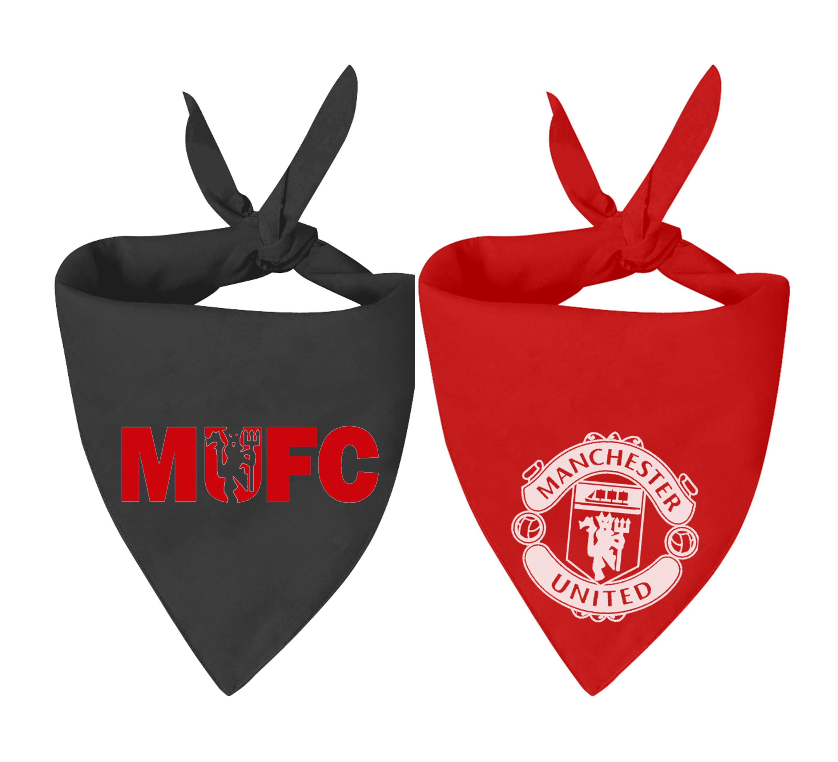 Manchester United FC Handmade Bandanas, Set of 2