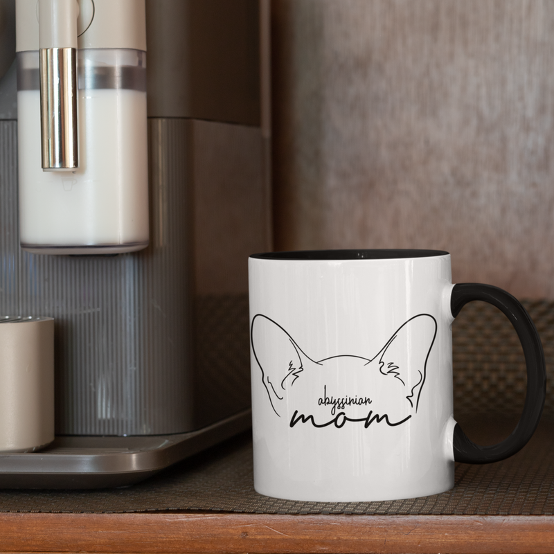 Abyssinian Cat Mom Accent Mug - 3 Red Rovers