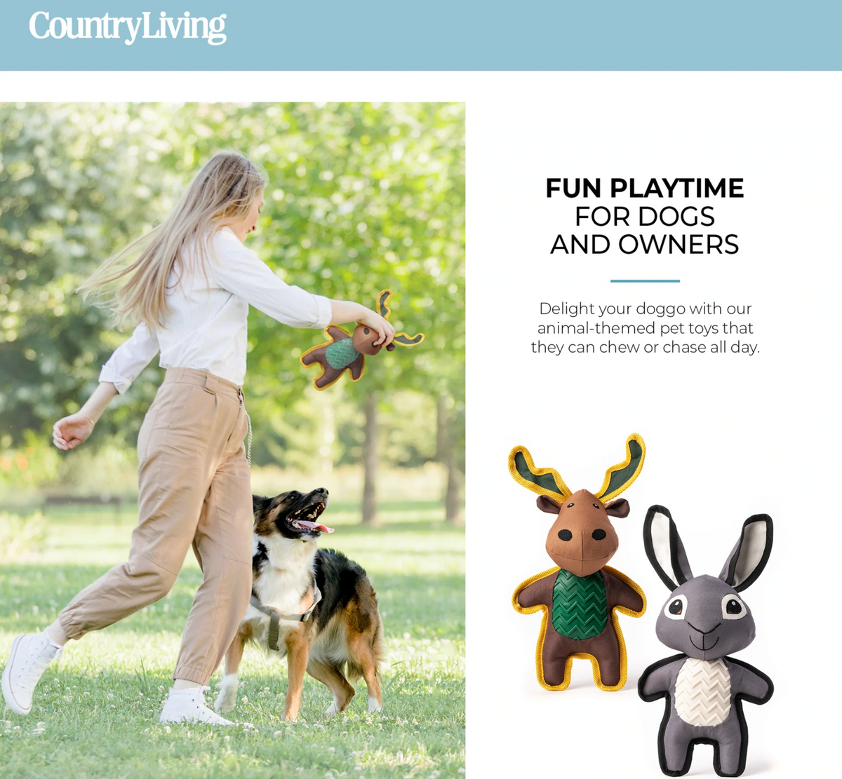 Country Living Rabbit & Moose Toy Set - 3 Red Rovers