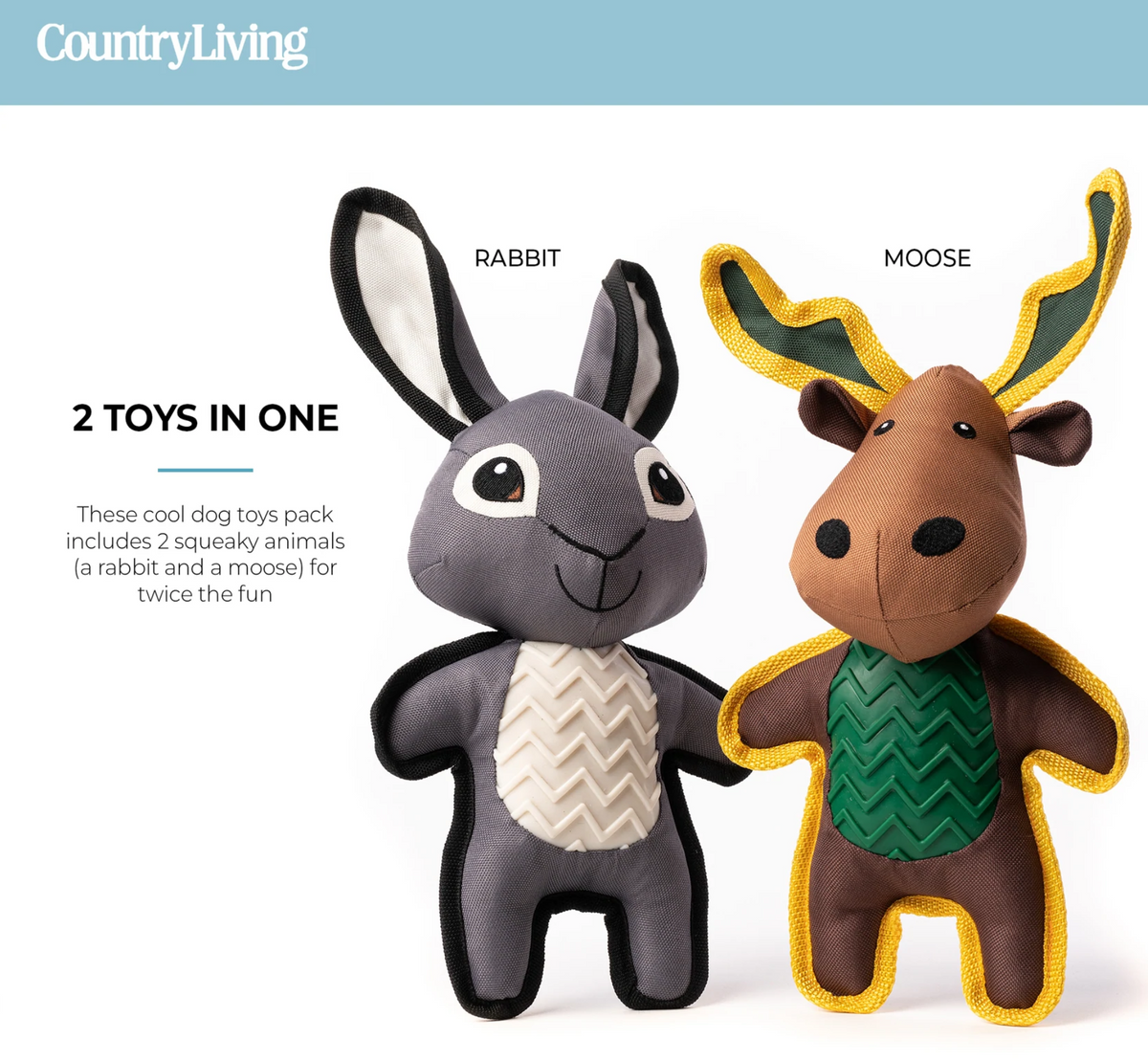 Country Living Rabbit & Moose Toy Set - 3 Red Rovers