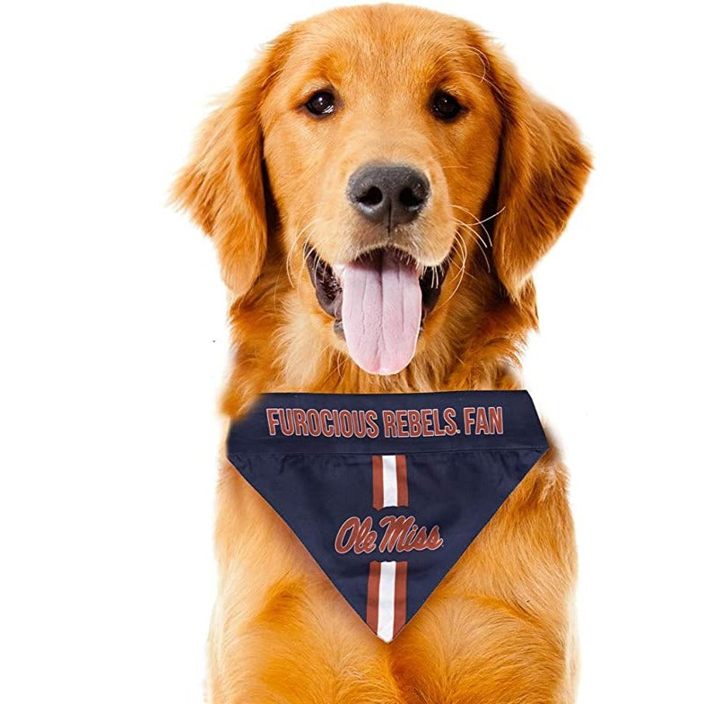 Ole Miss REVERSIBLE Over-the-collar Dog & Cat Bandana 2 Great 
