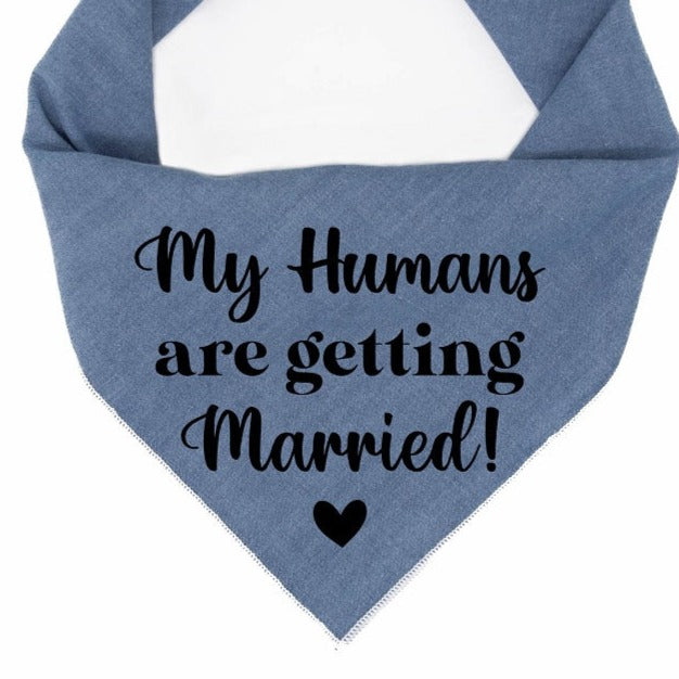 My Humans are Getting Married Blue/black Denim Bandanas