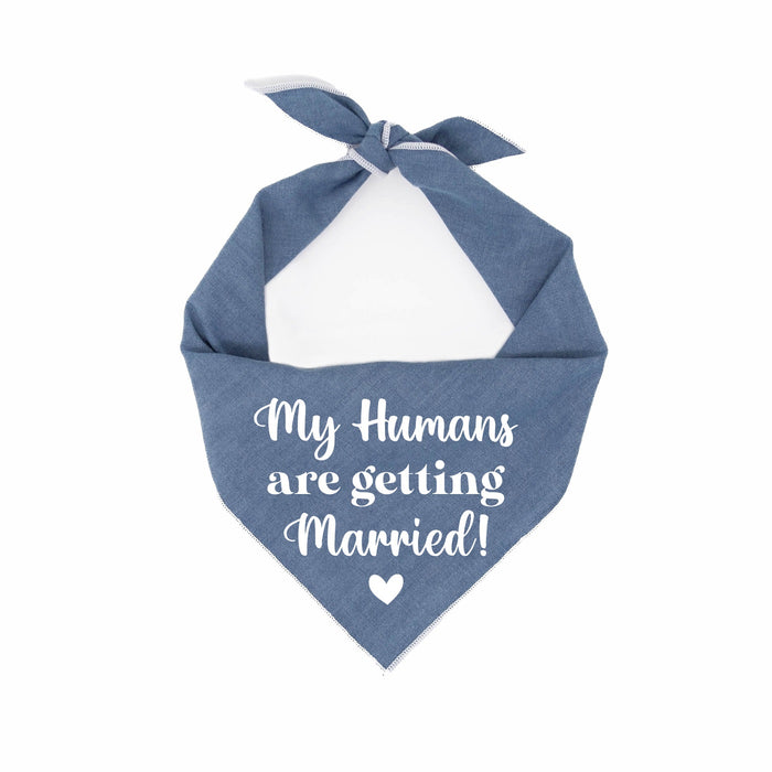 My Humans are Getting Married Blue/White Denim Bandanas