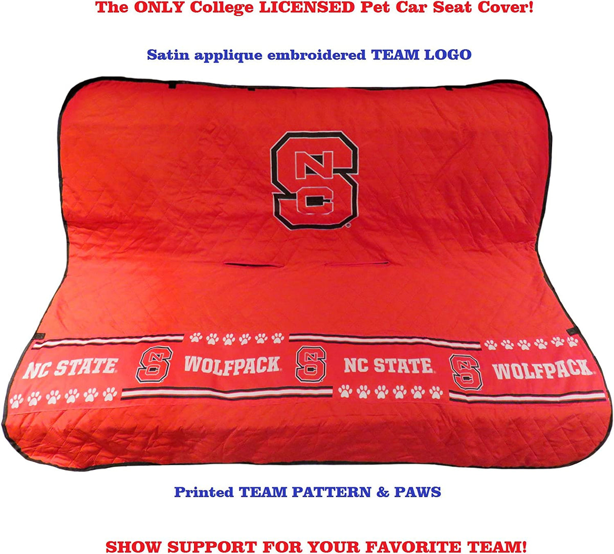 NC State Wolfpack Pet Car Seat Protector - 3 Red Rovers