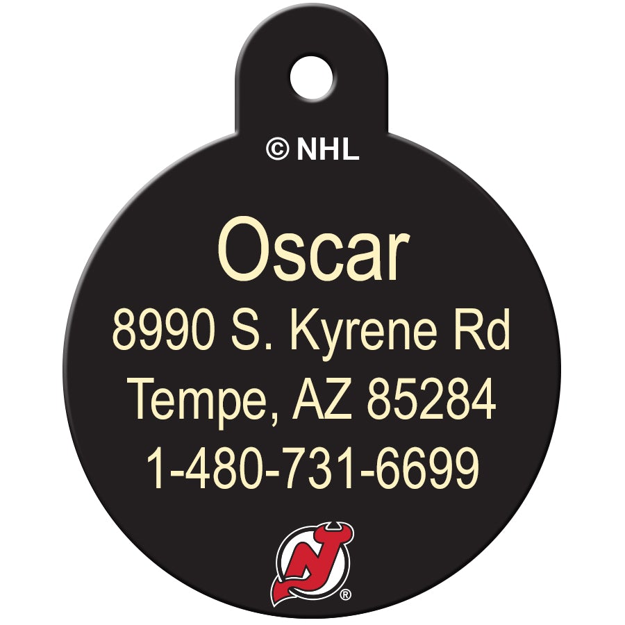 New Jersey Devils Pet ID Tag - 3 Red Rovers