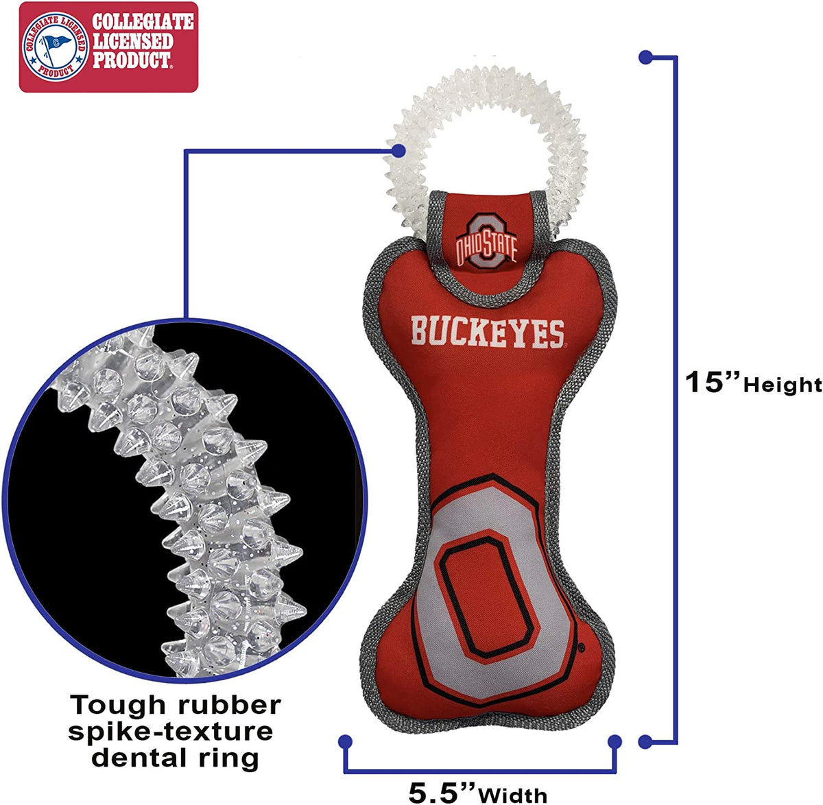 OH State Buckeyes Dental Tug Toys - 3 Red Rovers