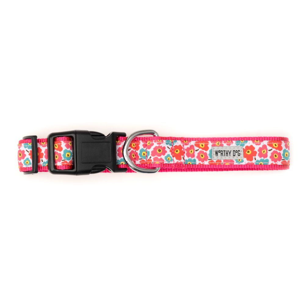Pink Fleurs Collection Dog Collar or Leads - 3 Red Rovers