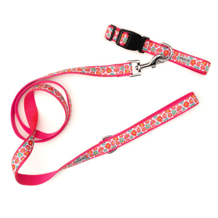 Pink Fleurs Collection Dog Collar or Leads - 3 Red Rovers