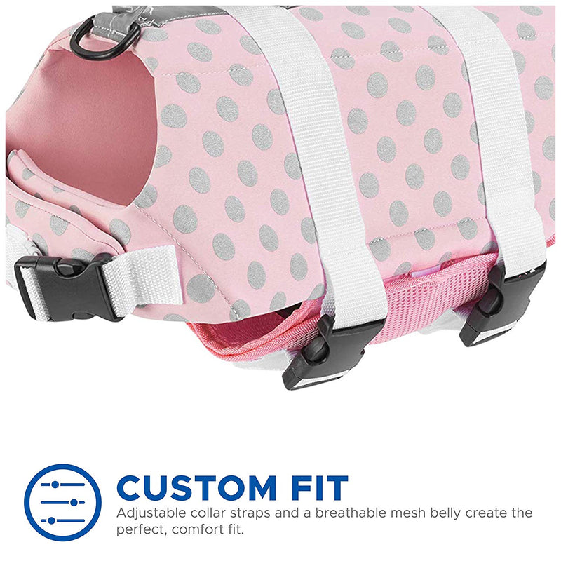 Paws Aboard Pink and Grey Pet Life Vest - 3 Red Rovers