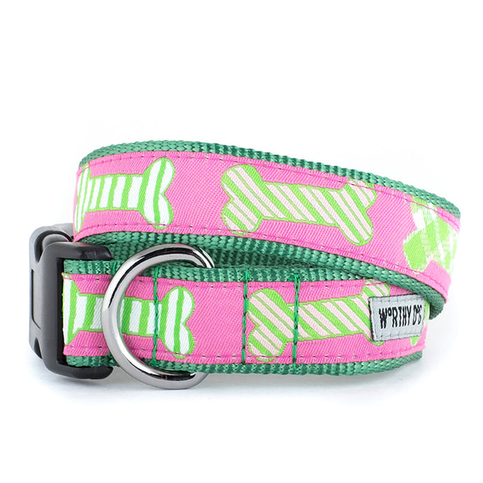 Preppy Bones Pink Collection Dog Collar or Leads - 3 Red Rovers
