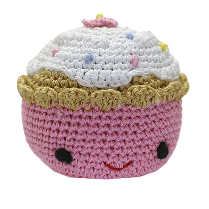 Purdy the Pink Cupcake Handmade Knit Knack Toys